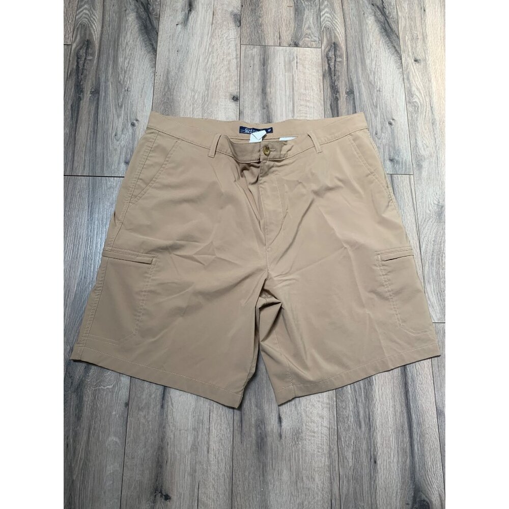 Chaps Golf 78 Men’s 40 Golf Shorts Tan Flat Front 9" Inseam Poly Blend